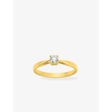 Solitaire Diamant 0.18ct Gh-P1p2 Or Jaune