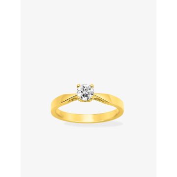 Solitaire Diamant 0.35ct Gh-P1p2 Or Jaune