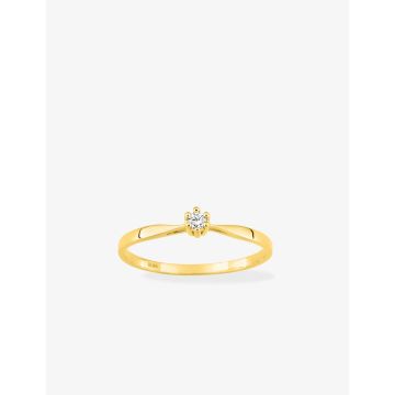 Solitaire Diamant 0.04ct Gh-Si Or Jaune