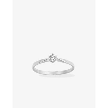 Solitaire Diamant 0.08ct Gh-Si Or Blanc