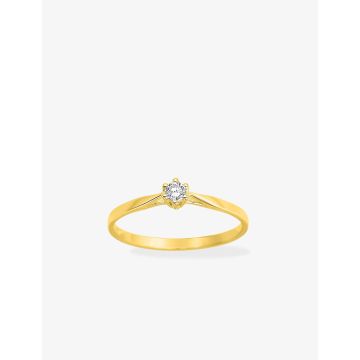 Solitaire Diamant 0.08ct Gh-P1p2 Or Jaune
