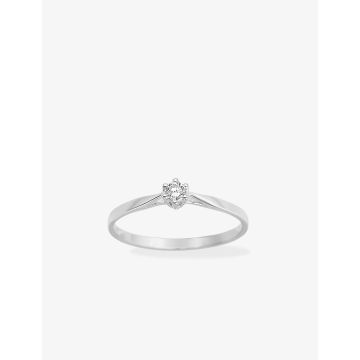 Solitaire Diamant 0.08ct Gh-P1p2 Or Blanc