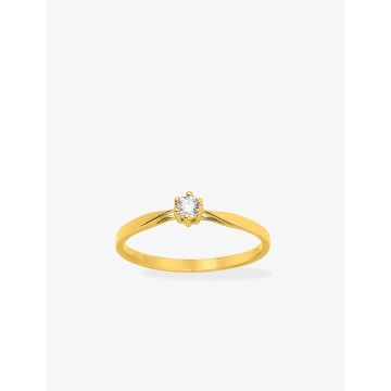 Solitaire Diamant 0.10ct Gh-Si Or Jaune