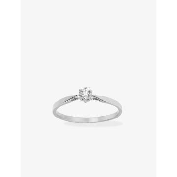 Solitaire Diamant 0.10ct Gh-Si Or Blanc