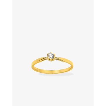 Solitaire Diamant 0.10ct Gh-P1p2 Or Jaune
