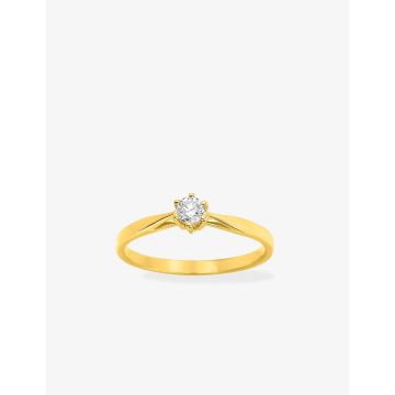 Solitaire Diamant 0.14ct Gh-P1p2 Or Jaune