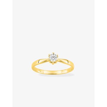 Solitaire Diamant 0.18ct Gh-Si Or Jaune