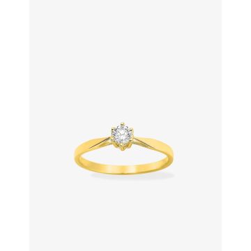 Solitaire Diamant 0.18ct Gh-P1p2 Or Jaune