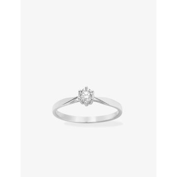 Solitaire Diamant 0.18ct Gh-P1p2 Or Blanc