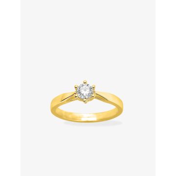 Solitaire Diamant 0.35ct Gh-P1p2 Or Jaune