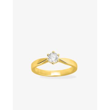 Solitaire Diamant 0.40ct Gh-P1p2 Or Jaune