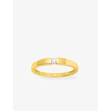 Solitaire Diamant 0.06ct Gh-P1p2 Or Jaune