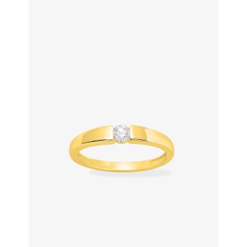 Solitaire Diamant 0.14ct Gh-P1p2 Or Jaune