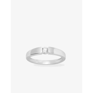 Solitaire Diamant 0.18ct Gh-Si Or Blanc