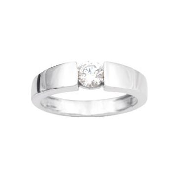 Solitaire Oxyde De Zirconium Or Blanc