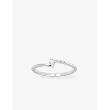 Solitaire Diamant 0.06ct Gh-Si Or Blanc