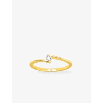 Solitaire Diamant 0.06ct Gh-P1p2 Or Jaune