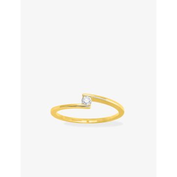 Solitaire Diamant 0.08ct Gh-P1p2 Or Jaune