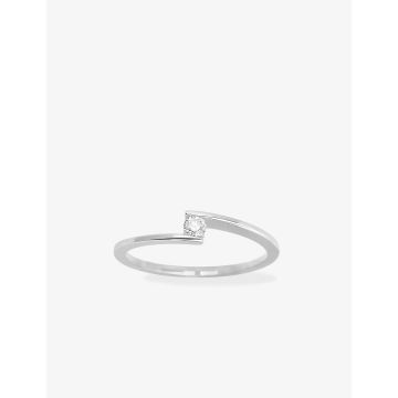Solitaire Diamant 0.08ct Gh-P1p2 Or Blanc