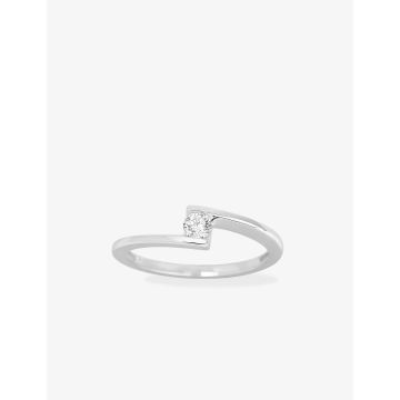 Solitaire Diamant 0.14ct Gh-Si Or Blanc