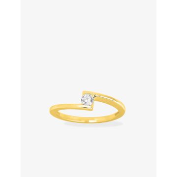 Solitaire Diamant 0.14ct Gh-P1p2 Or Jaune