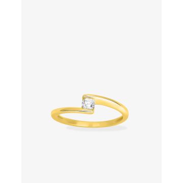 Solitaire Diamant 0.18ct Gh-P1p2 Or Jaune