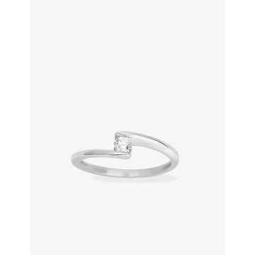 Solitaire Diamant 0.18ct Gh-P1p2 Or Blanc
