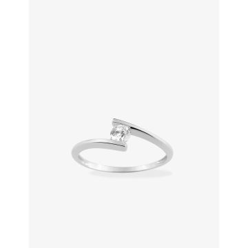 Solitaire Oxyde De Zirconium Or Blanc