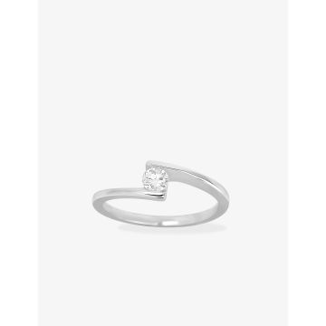 Solitaire Diamant 0.23ct Gh-Si Or Blanc