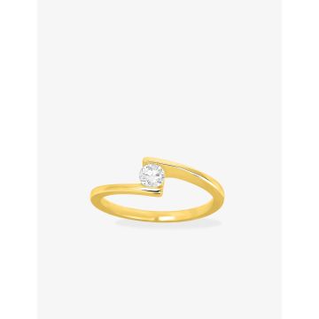 Solitaire Diamant 0.23ct Gh-P1p2 Or Jaune