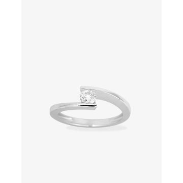 Solitaire Diamant 0.30ct Gh-Si Or Blanc