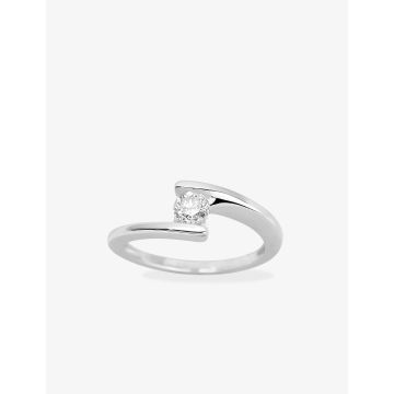 Solitaire Diamant 0.35ct Gh-P1p2 Or Blanc
