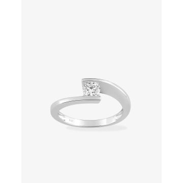 Solitaire Diamant 0.40ct Gh-Si Or Blanc