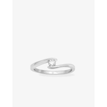 Solitaire Diamant 0.14ct Gh-Si Or Blanc