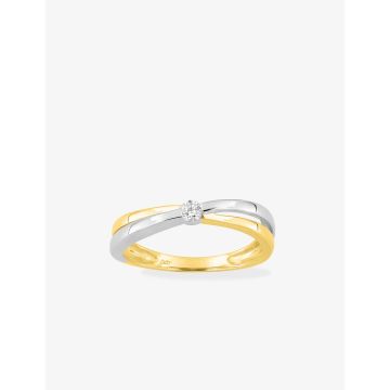 Solitaire Diamant 0.07ct Gh-P1p2 Bicolore