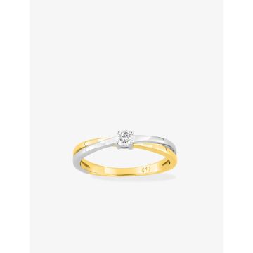 Solitaire Diamant 0.10ct Gh-P1p2 Bicolore