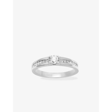 Solitaire Diamant 0.33ct Gh-Si Or Blanc
