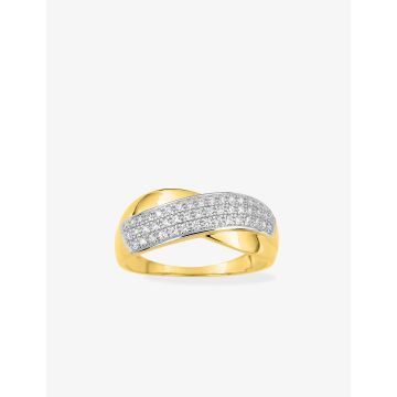 Bague Oxyde De Zirconium Or Jaune+Rh