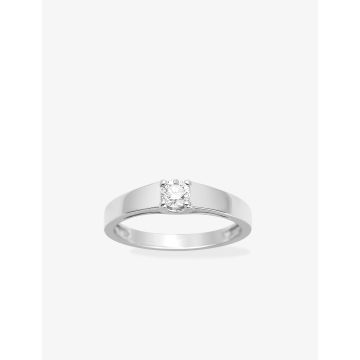 Solitaire Diamant 0.23ct Gh-P1p2 Or Blanc