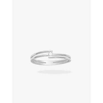 Solitaire Diamant 0.05ct Gh-P1p2 Or Blanc