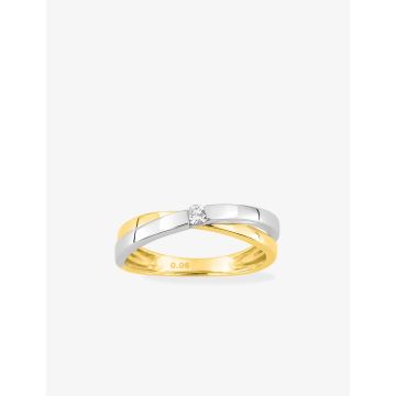 Solitaire Diamant 0.06ct Gh-P1p2 Bicolore