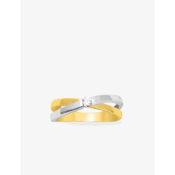 Solitaire Oxyde De Zirconium Bicolore