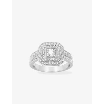 Bague Diamant 0.70ct Gh-P1p2 Or Blanc