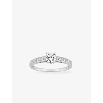 Bague Oxyde De Zirconium Or Blanc