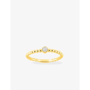 Solitaire Diamant 0.07ct Gh-P1p2 Or Jaune