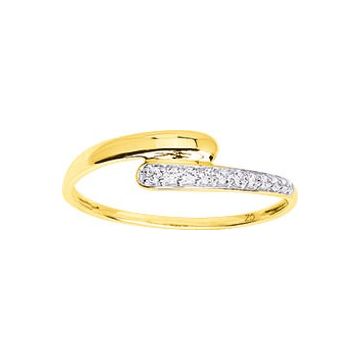 Bague Oxyde De Zirconium Or Jaune+Rh