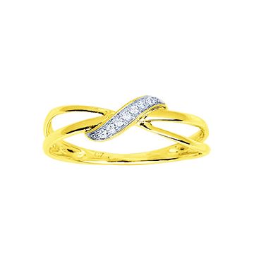 Bague Oxyde De Zirconium Or Jaune+Rh