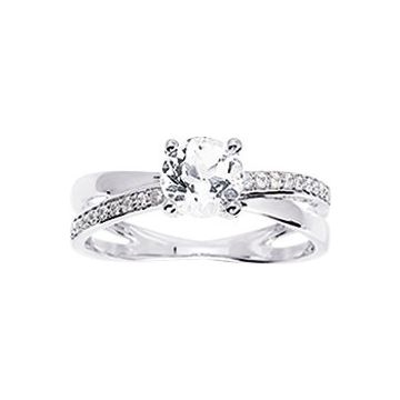 Bague Oxyde De Zirconium Or Blanc