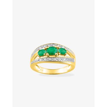 Bague Émeraude 0.64c Diamant 0.06ct Or750