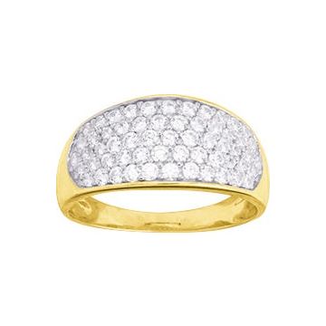 Bague Oxyde De Zirconium Or Jaune+Rh